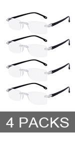 OCCI CHIARI Blue Light Blocking Computer Reading Glasses 4 Pack Reader Men