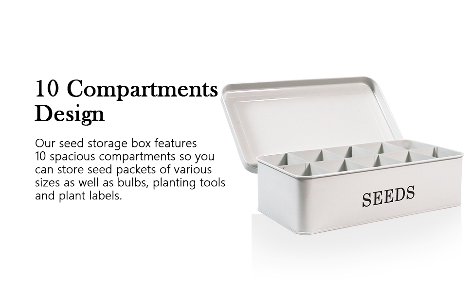 Gdfjiy Seed Storage Box, Metal Seed Saver Box with Lid, Garden Seed