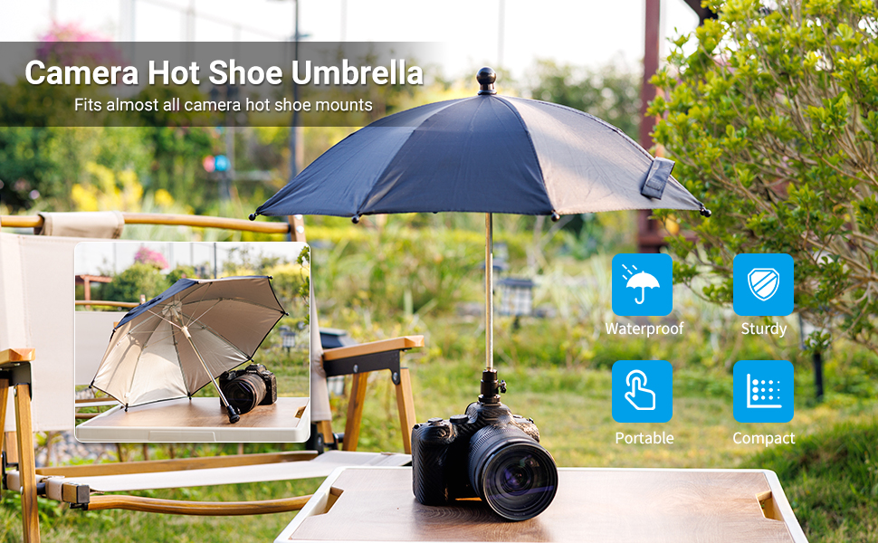 DSLR Mirrorless Camera Hot Shoe Umbrella Rain Cover Protector Sunshade