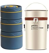 Insulated Lunch Container, Portable Thermal Lunch Box, 47oz Stackable Bento Box, Keep Food Warm I...