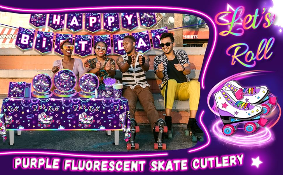 Roller Skating Party Supplies,Roll Theme Birthday