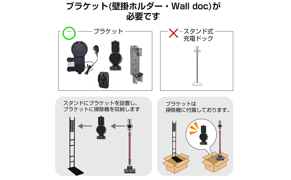 Amazon | ダイソンなど掃除機用 スタンド 対応機種（orage