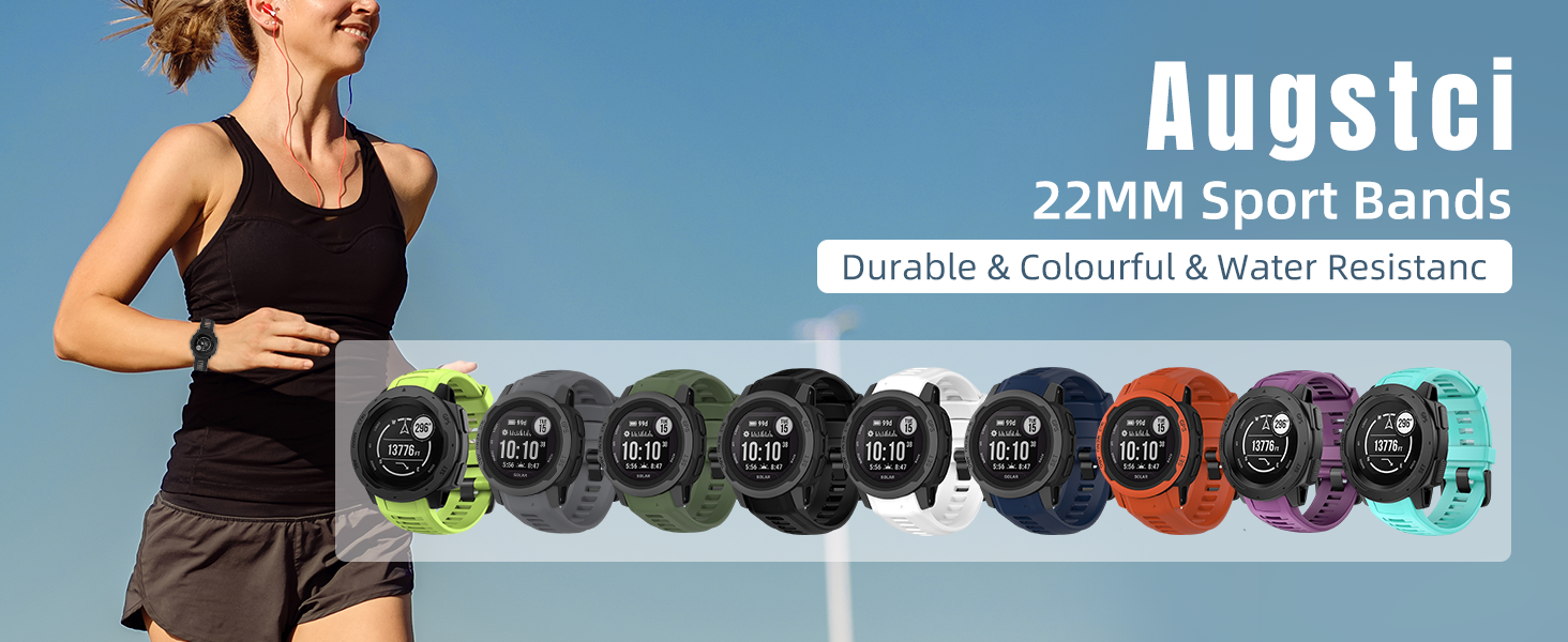 Premium Silicone Bands, Compatible with Garmin Instinct Watch, Colorful