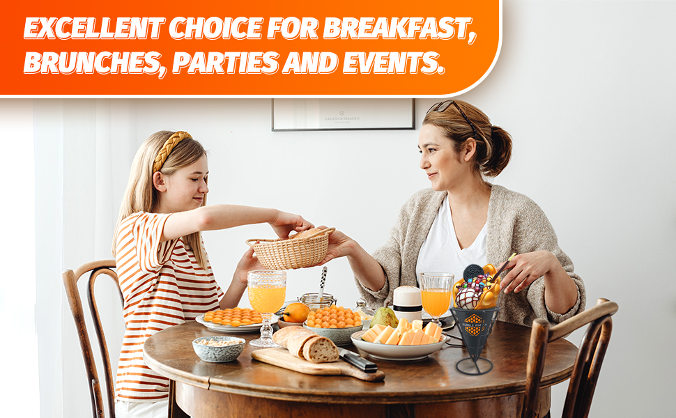 Excellent choice for breakfast, brunches, parties and events