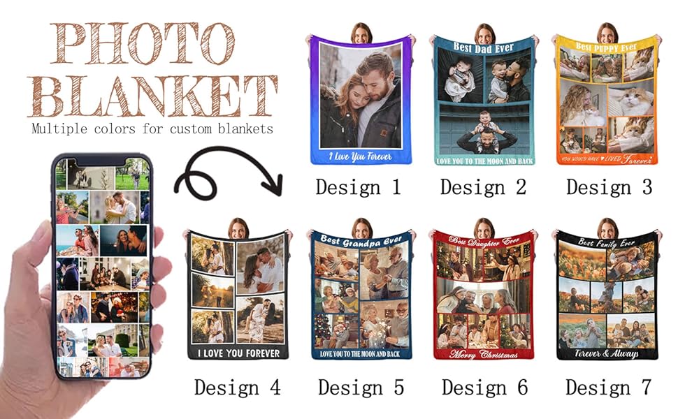 Artsadd Custom Blankets with Photos Text Personalized