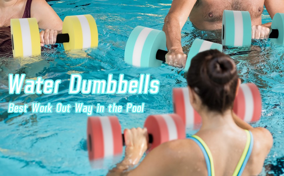 Aquatic Exercise Dumbbells, 2 Pack Water Dumbbell for Water Aerobics Kids Barbell Water Weights