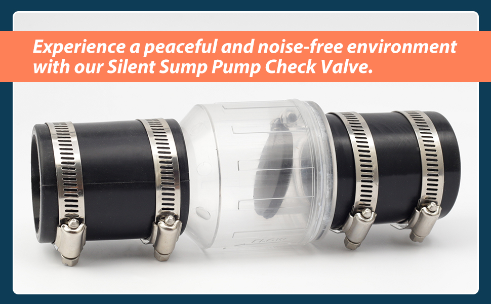 Silent Sump Pump Check Valve 11/2" with BunaN Couplings