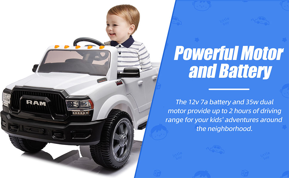 12V Ride On Pickup Truck, Licensed Dodge RAM 2500 Electric