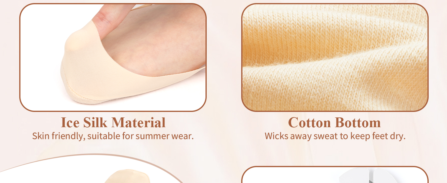 Becellen 4 Pairs Women Invisible Socks, No Show Socks with Non-Slip Straps Half Toe Topper Ultra Low Cut Footies Liner Ladies Invisible Footies for Loafer High Heels 12 2