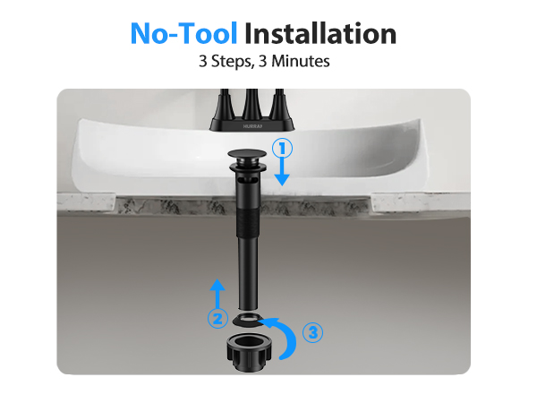 Bathroom Sink Drain Pop-up Bathroom Sink Stopper Vanity Vessel Hair Catcher Anti-Clog Strainer