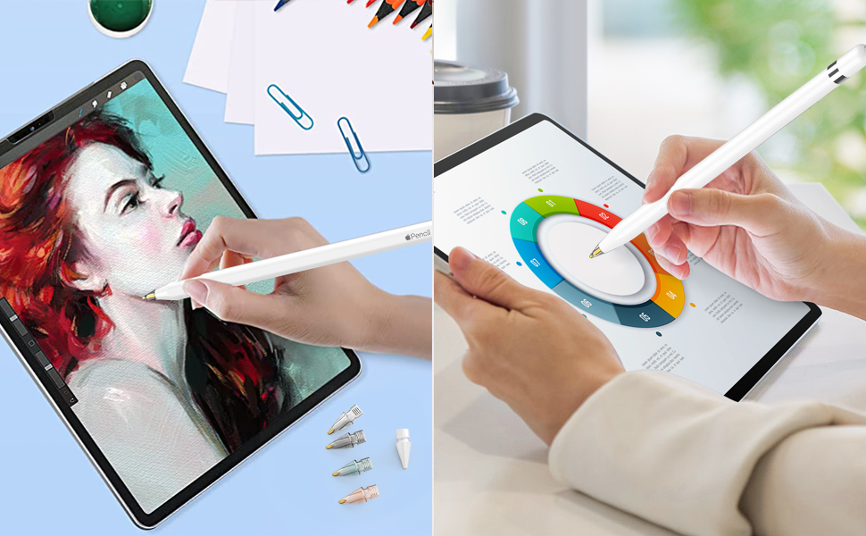 NIUTRENDZ Apple Pencil Spitzen 4er Stück Hochempfindlicher Spitze Ersatzspitzen Eingabestift