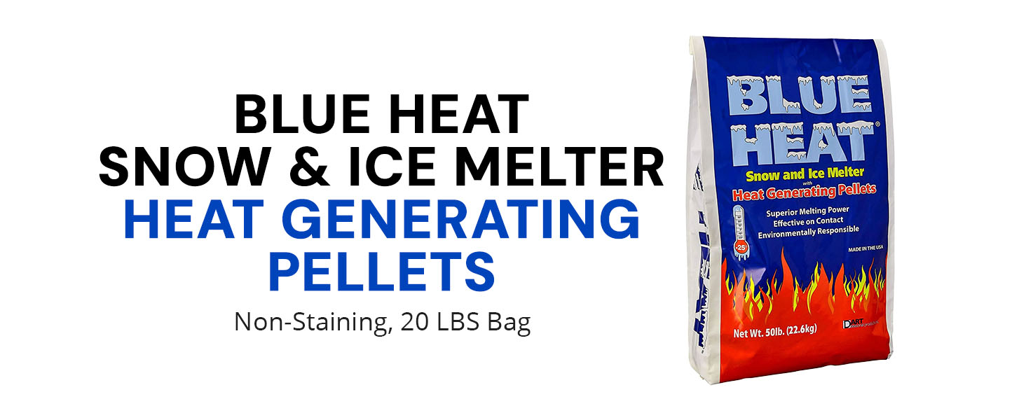 Snow Joe Blue Heat Snow & Ice Melter, Heat Pellets, Non-Staining, 20 Lb Bag