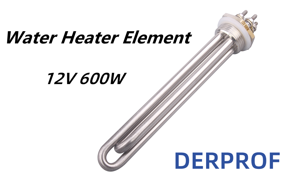 DERPROF 12V Water Heater Element 600W Electric Immersion Heater