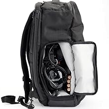 crewpack side pocket with headset and batteries