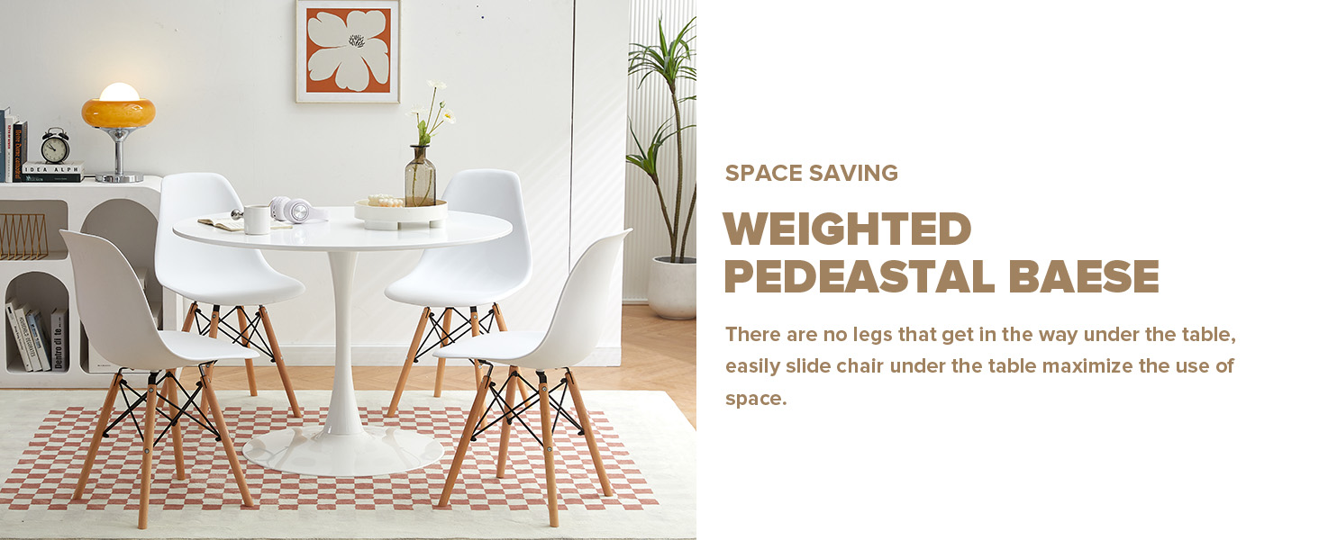 Set tavolo da pranzo rotondo per 4