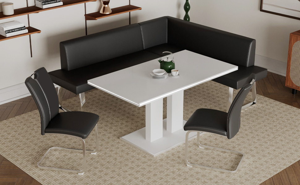 Amazon.com - jiexi 59 in Wooden Dining Table Set, 2 PU
