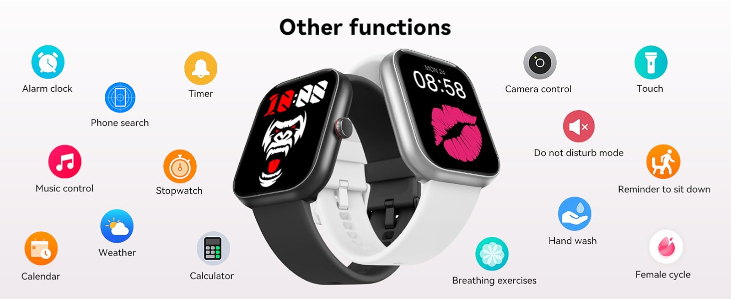 Fitness Tracker [Alexa Builtin & Answer/Make Calls], 1.91