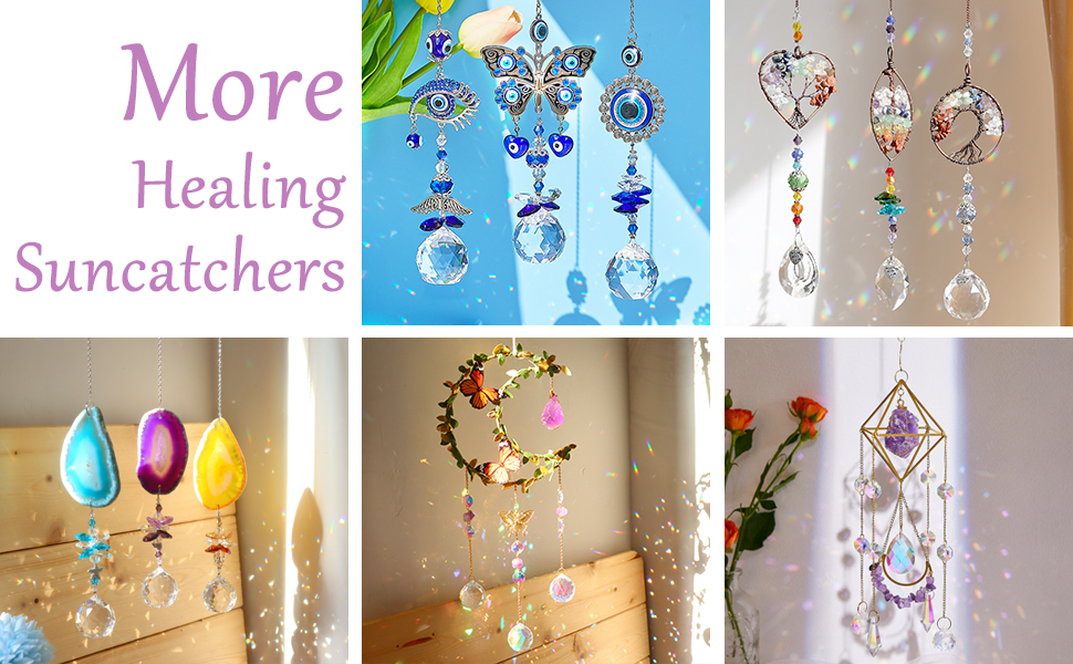 Crystal Suncatcher Window Hanging Sun Catchers Chains with Prism Beads for Home