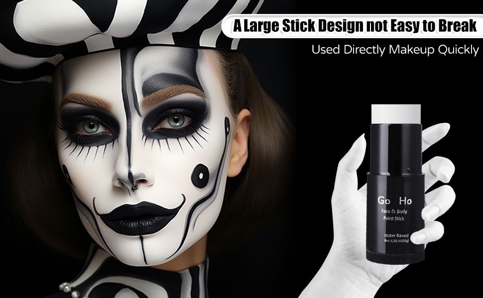 Go Ho Water Based Black Face Paint Stick Washable (1.06 Oz),Nontoxic