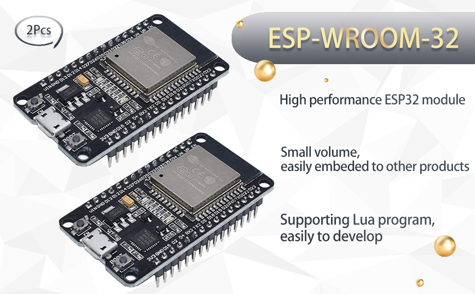 Amazon.com: DIGISHUO 2Pcs ESP-WROOM-32 ESP32 ESP-32S Development Board ...