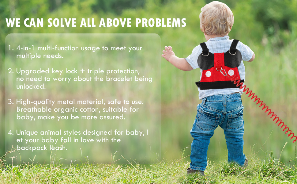 Lehoo Castle Toddler Leash for Walking, Baby Leashes for Toddlers Boys 4in1, Kid