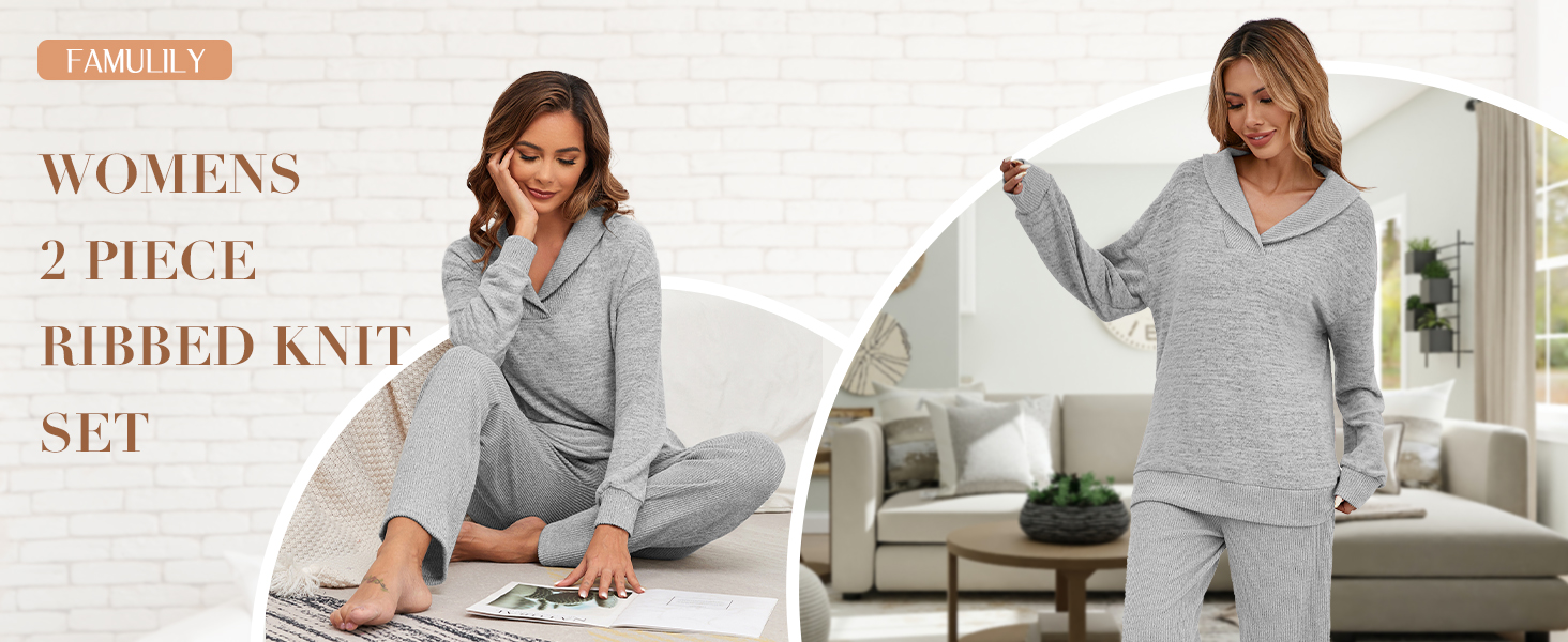 2 Piece Ribbed Knit Set