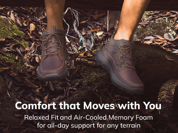 relaxed fit air-cooled memory foam hikining boot for all day support