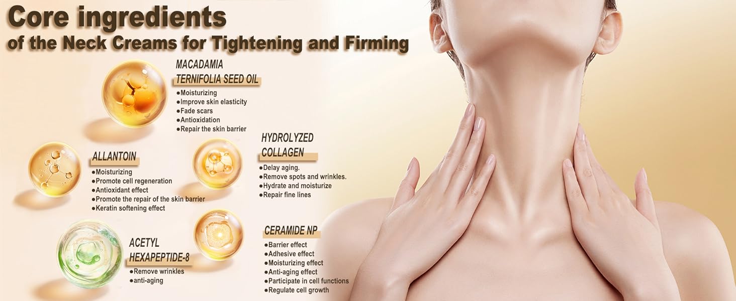 Core ingredients of the Neck Creams for Tightening and Firming