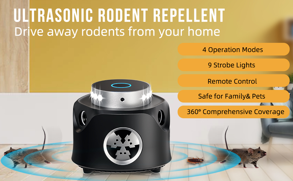 YARDefense Ultrasonic Pest Repeller, 360° Mouse Repellent Indoor Plugin Rodent