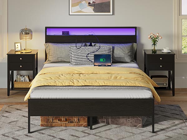 1/f SPACE Black Lighting Board S 2枚セット Amazon.com: Rolanstar Full Bed Frame with Headboard, Bed