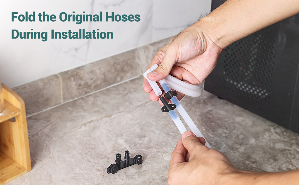 fold the original drain hoses during installation to avoid flow