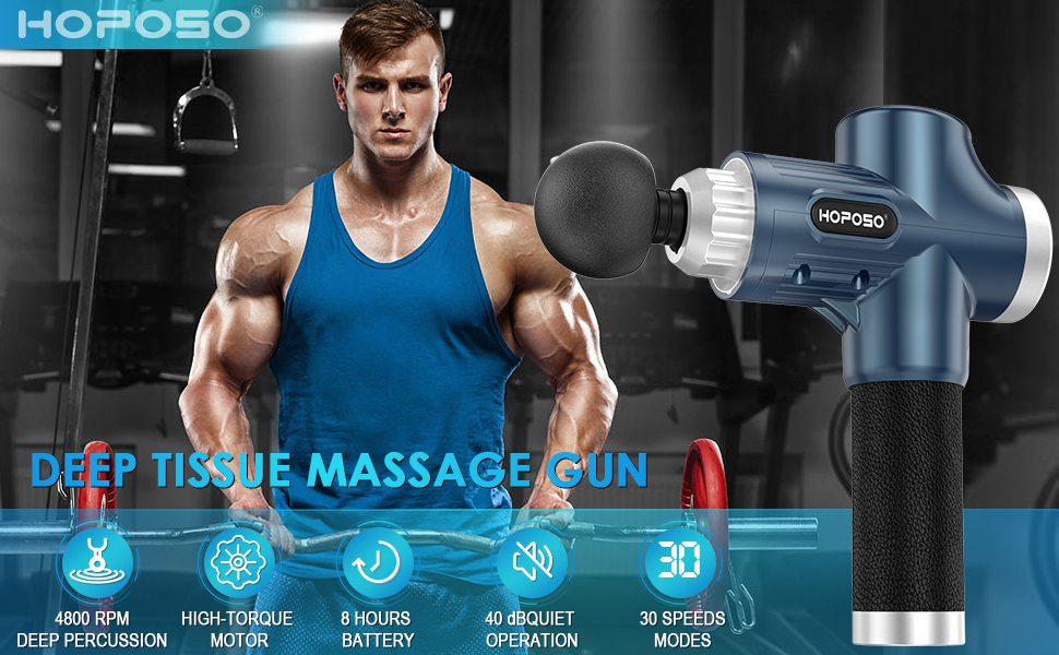 Massage Gun, HOPOSO Deep Tissue Muscle Massager Gifts for men women