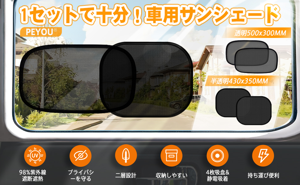 車用サンシェード 半光 2枚セット Uvカット 強力吸盤 日焼け防止 目隠し 簡単取付 車用カーテン 車用日よけ 遮熱 購買 遮熱 車用サンシェード 半光 2枚セット Uvカット 強力吸盤 日焼け防止 目隠し 簡単取付 車用カーテン 車用日よけ 遮熱 購買 遮熱