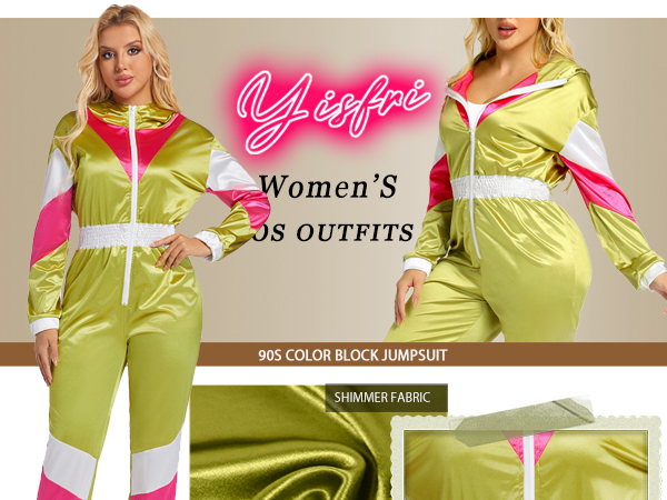 Amazon.com: Yisfri Womens 80's 90's Outfits Neon Jumpsuits