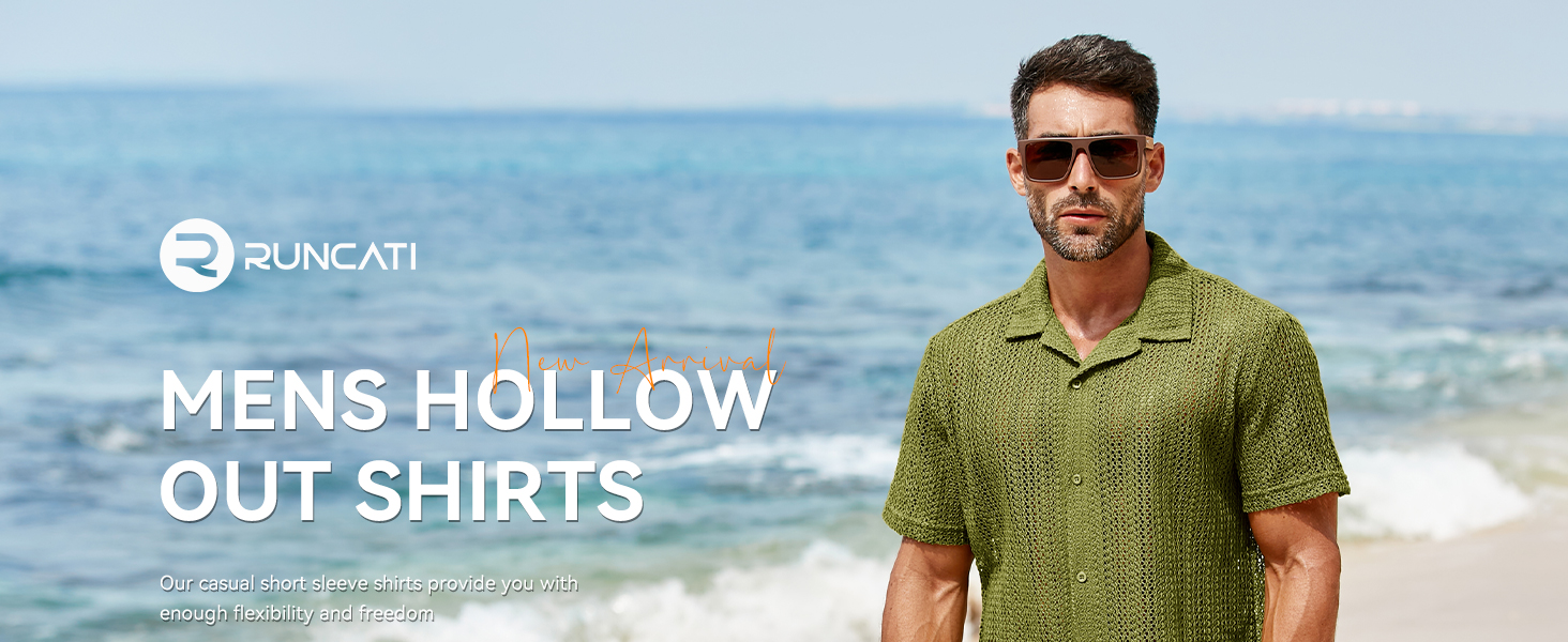 cuban collar button down shirts for men