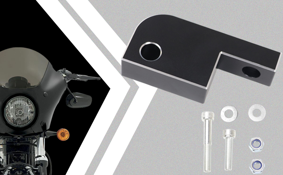 AUFER Black Aluminum Motorcycle Headlight Extension