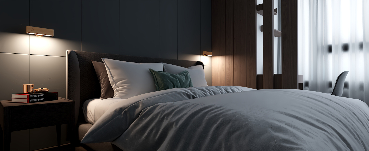 DetarZinLED Akku Wandleuchte Innen,Wandleuchte Kabellos Dimmbar 1 Stück Touch Control,Lampe ohne