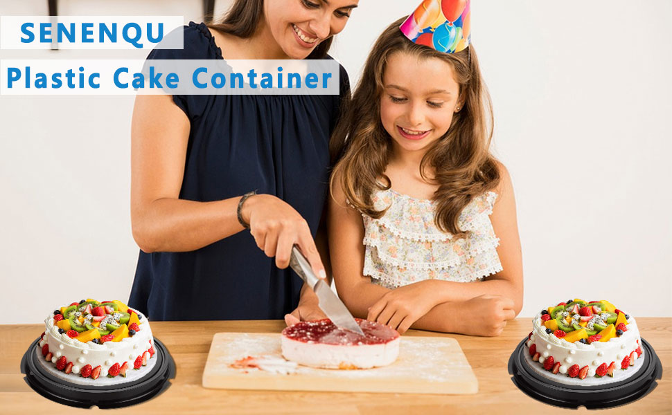 SENENQU 10Pack 10" Plastic Disposable Cake Containers