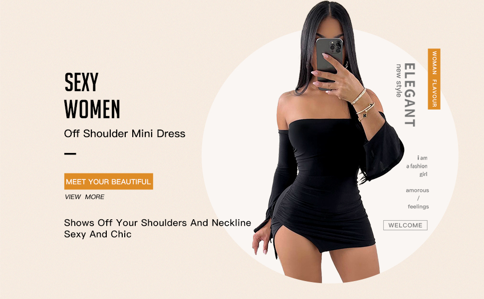Amazon.com: kimmymax Women Sexy Bodycon Mini Dress Long