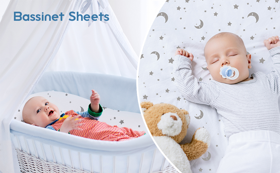 Beberoad Love 2 Pack Baby Sheets, 100 Cotton Soft Universal Fitted Sheets