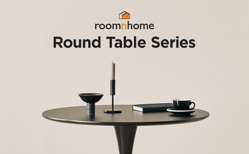 Roomnhome ∅39'' scratchproof Black Round Table with 0.7