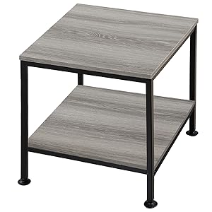 Amazon.com: KirKical 20 Inch 2 Tiers Square End Table with Metal