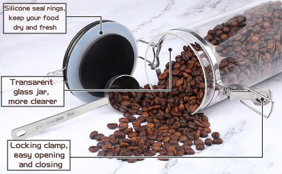 WYTAOHZL 3PCS Glass Coffee Containers with Shelf 3x54oz