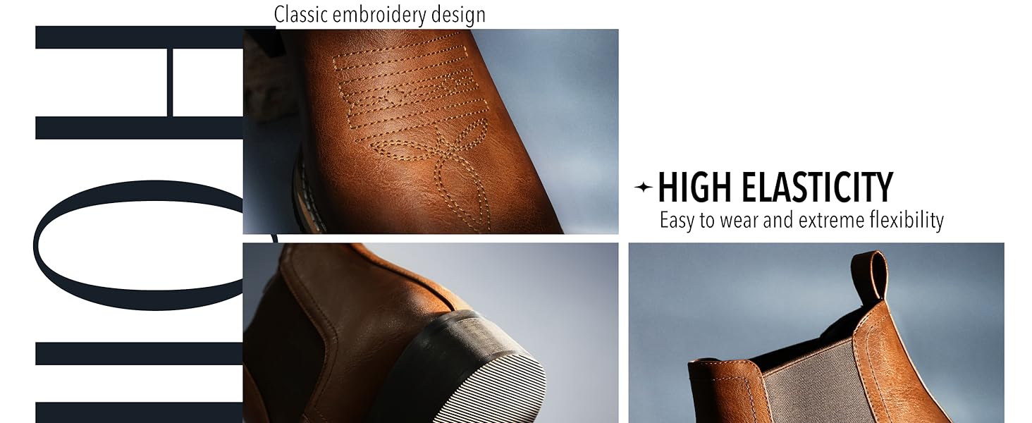 cowboy boots for men mens western botas vaqueras hombre botines ankle brown men's square toe chelsea