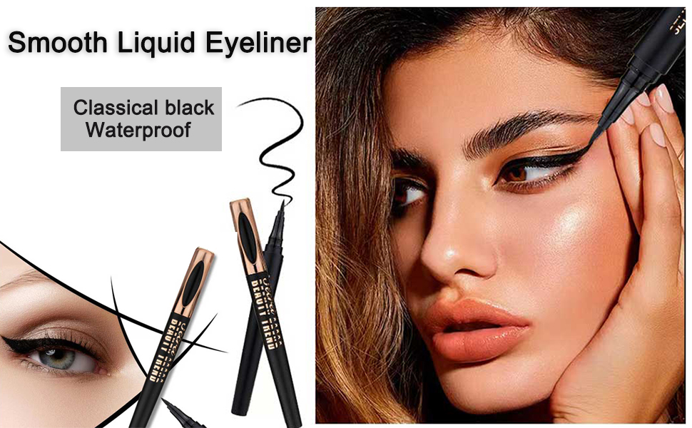 Jastli Black Eyeliner Pen Waterproof Quick Dry Liquid