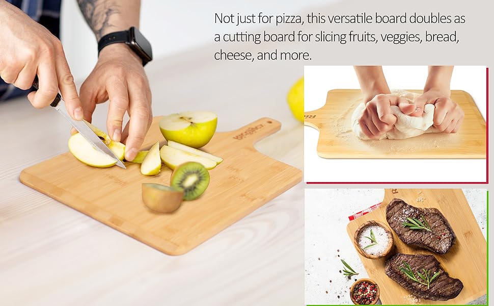 RICOJYCX 4PCS 12inch Bamboo Multilayer Pizza Peel Rack