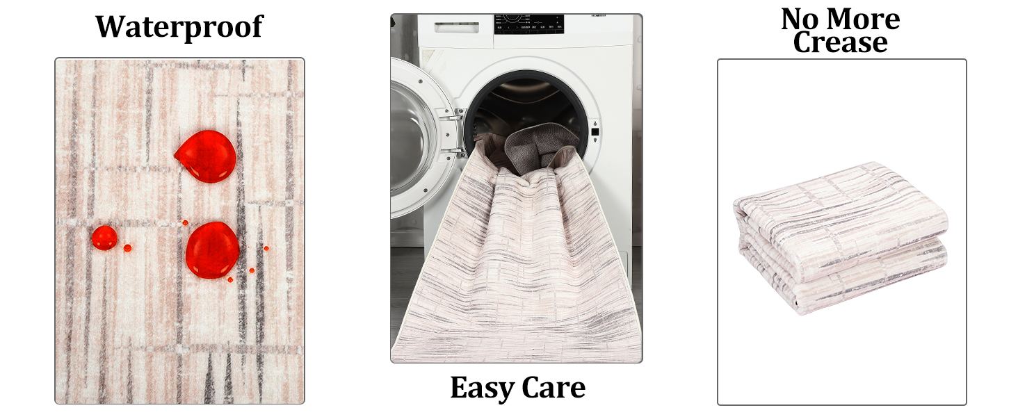 ROYHOME Bedroom Area Rug 4x6 Geometric Rug Machine Washable