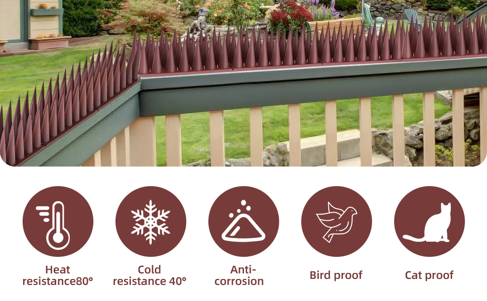 Bird Spikes, Plastic Bird Deterrent Spikes for Pigeons and
