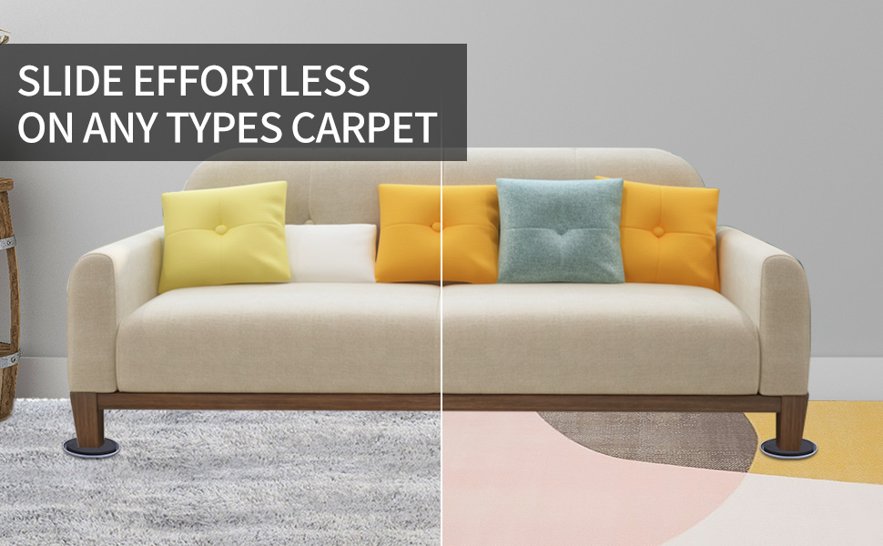 8 Pack Reusable Large Furniture Movers Sliders for Carpet