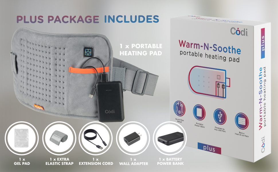Cordless Heating Pad with Rechargeable Battery Operated